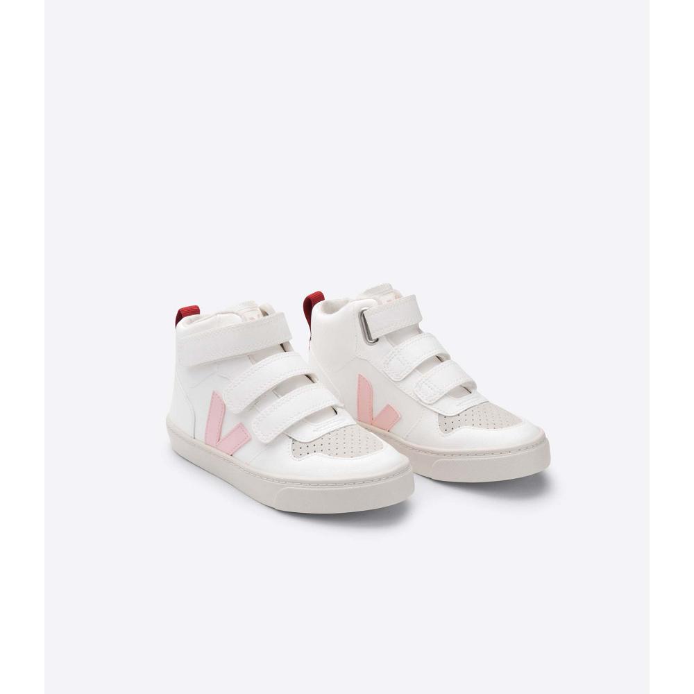 Kids' Veja V-10 MID High Tops White | ZA 701FDN